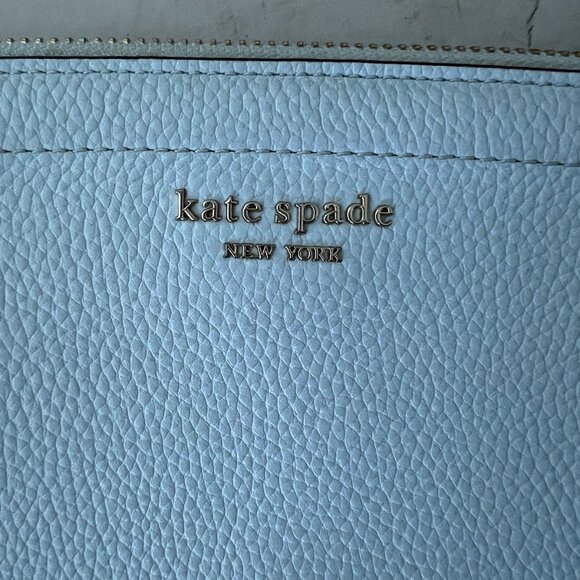 Kate Spade Watercolor Blue Knott Pebbled Leather Crossbody Bag - Picture 4 of 13